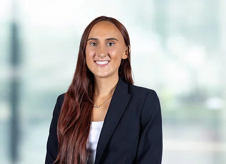 Ava Horgan on light blue and white bokeh banner