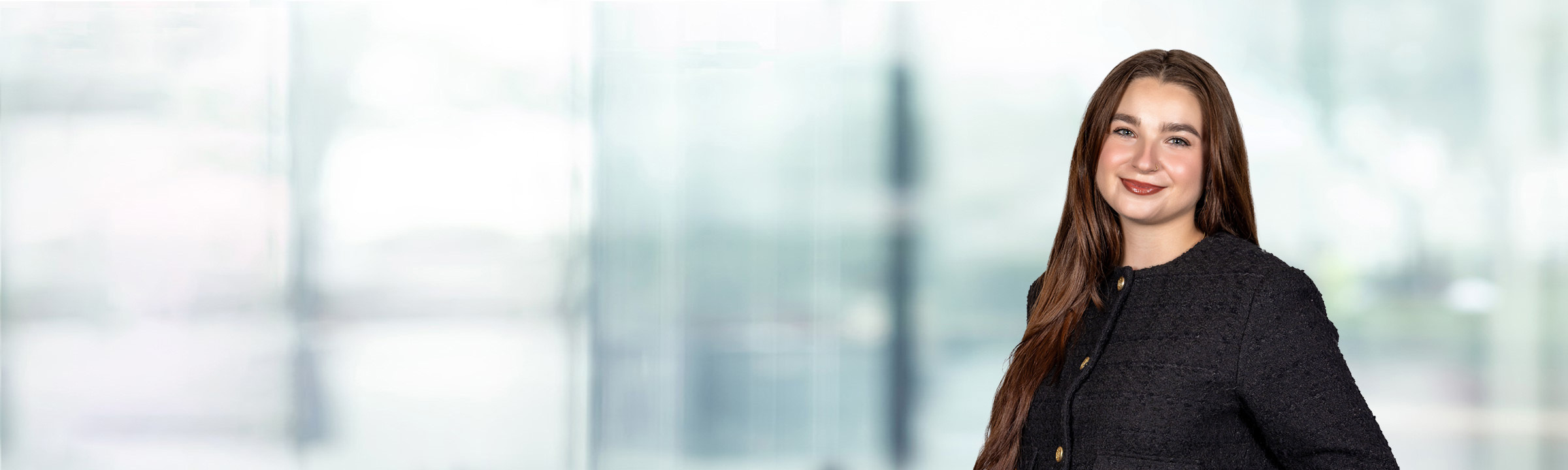 Lindsey Hornung on light blue and white bokeh banner