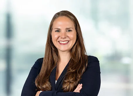 Luisa Bostick on light blue and white bokeh banner