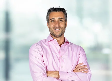 Ralph Pignataro on light blue and white bokeh banner